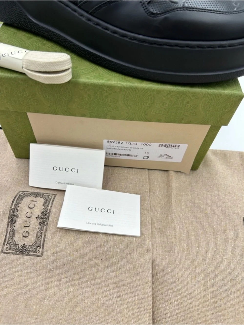 Men’s Gucci GG Embossed Leather Sneakers.  Size 13.(fits 13.5.) Made in Italy.